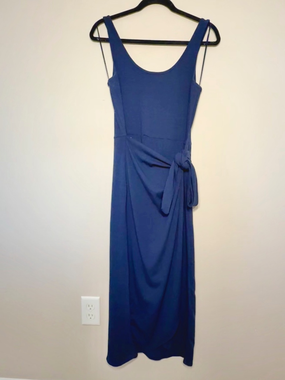 Socialite Faux Wrap Midi Dress Tie Waist